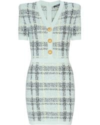 Balmain - Tweed Sequin Mini Dress - Lyst