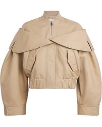 Ganni - Organic Cotton Wide-Collar Bomber Jacket - Lyst
