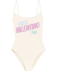 Valentino - Logo Swimsuit - Lyst