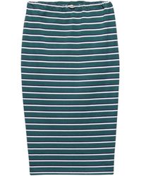 Prada - Striped Cotton Pique Midi Skirt - Lyst