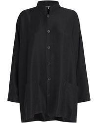 Eskandar - Silk Plissé Wide A-Line Jacket - Lyst