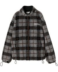 Miu Miu - Fleece Check Zip-Up Jacket - Lyst