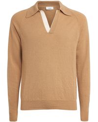 Lardini - Virgin Wool-Cashmere Open-Collar Polo Shirt - Lyst