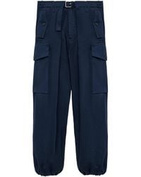 Loewe - Cotton Pleated Cargo Trousers - Lyst
