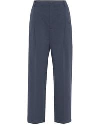 Brunello Cucinelli - Stretch-Cotton Cropped Trousers - Lyst