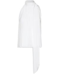 Max Mara - Silk Tie-Neck Blouse - Lyst