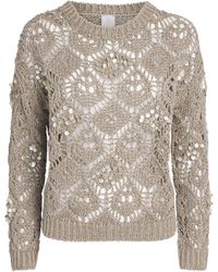 Eleventy - Linen Sequinned Sweater - Lyst
