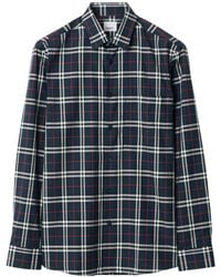 Burberry - Cotton Poplin Check Shirt - Lyst