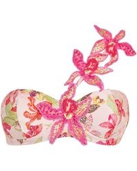 PATBO - Beaded Orchid Bloom Bikini Top - Lyst