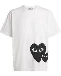 COMME DES GARÇONS PLAY - Cotton Oversized Mirrored Bottom Heart T-Shirt - Lyst