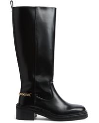 Maje - Leather Embellished Knee Boots - Lyst