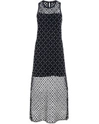 Maje - Crochet Beaded Midi Dress - Lyst