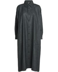 Eskandar - Wool-Silk-Cashmere Midi Shirt Dress - Lyst