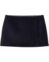 Miu Miu - Wool-Cashmere Reversible Mini Skirt - Lyst