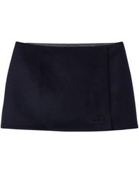 Miu Miu - Wool-Cashmere Reversible Mini Skirt - Lyst