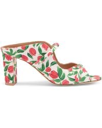 Malone Souliers - Canvas Tulip Print Norah Heeled Sandals 70 - Lyst