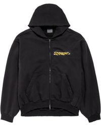 Balenciaga - Cotton Spray Logo Zip-Up Hoodie - Lyst