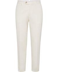 Brunello Cucinelli - Cotton-Virgin Wool Gabardine Italian Trousers - Lyst