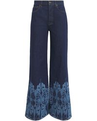 La DoubleJ - Printed Cropped Flared Jeans - Lyst