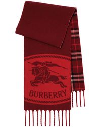 Burberry - Cashmere Reversible Knight Stamp Scarf - Lyst