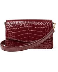 Aspinal of London - Leather Croc-Embossed Eliza Clutch Bag - Lyst