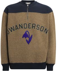 JW Anderson - Wool-Blend Half-Zip Sweatshirt - Lyst
