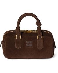 Miu Miu - Suede Arcadie Top-Handle Bag - Lyst