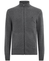 AllSaints - Zipped Funnel-Neck Statten Sweater - Lyst