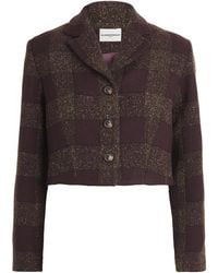 Claudie Pierlot - Wool-Blend Cropped Check Jacket - Lyst