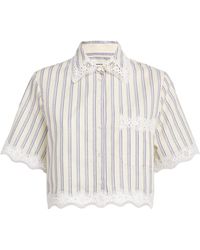 Sandro - Lace-Trim Stripe Shirt - Lyst