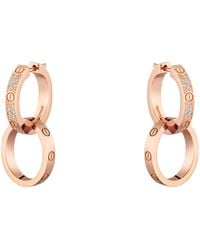 Cartier - And Diamond Love Double Hoop Earrings - Lyst