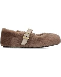 Birkenstock - Shearling Santa Clarita Ballet Flats - Lyst