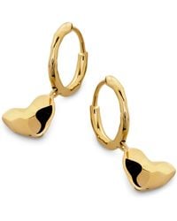 Monica Vinader - Vermeil Heart Drop Huggie Earrings - Lyst