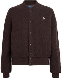Polo Ralph Lauren - Wool-Cashmere Cable-Knit Bomber Jacket - Lyst
