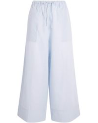 TOTEME - Cotton-Linen Wide-Leg Trousers - Lyst