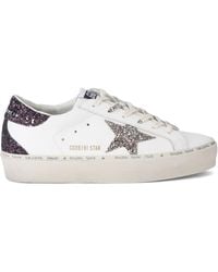 Golden Goose - Leather Embellished Hi Star Sneakers - Lyst