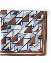 Prada - Silk Triangle Print Scarf - Lyst