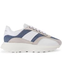 Kurt Geiger - Denim-Suede Gaspar Sneakers - Lyst