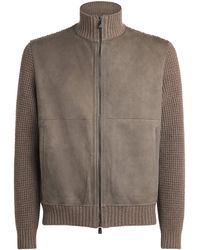 Corneliani - Wool-Suede Hybrid Jacket - Lyst