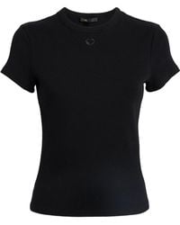 Maje - Stretch-Cotton Ribbed T-Shirt - Lyst