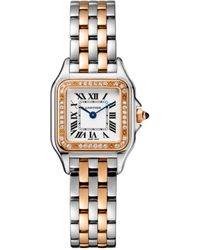 Cartier - Rose Gold, Stainless Steel And Diamond Panthère De Watch 22mm - Lyst