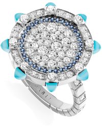 Marli New York - Diamond, Sapphire And Chalcedony Tip-Top Statement Ring - Lyst