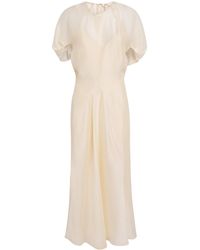 KHAITE - Puff-Sleeve Ria Midi Dress - Lyst