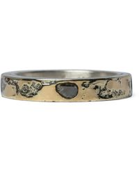 Parts Of 4 - Yellow Gold, Matte Sterling Silver And Diamond Sistema Ring - Lyst