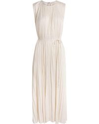 Ulla Johnson - Satin Pleated Fianna Midi Dress - Lyst