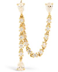 Anita Ko - Yellow Gold And Diamond Isla Double-piercing Single Earring - Lyst