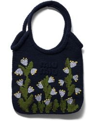 Miu Miu - Cotton Crochet Ivy Tote Bag - Lyst