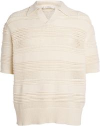 Commas - Cotton-Blend Crochet Polo Shirt - Lyst