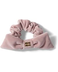 Miu Miu - Velvet Bow Scrunchie - Lyst