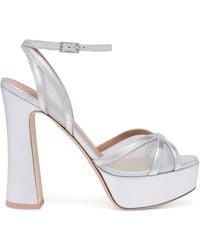 Malone Souliers - Metallic Mesh Sylvie Platform Sandals 125 - Lyst